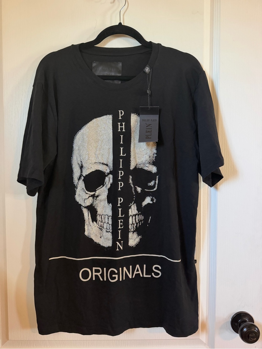 NWT Philipp Plein Originals Crystal Skull T- Authentic- Euro Sz XXL (US L/XL)